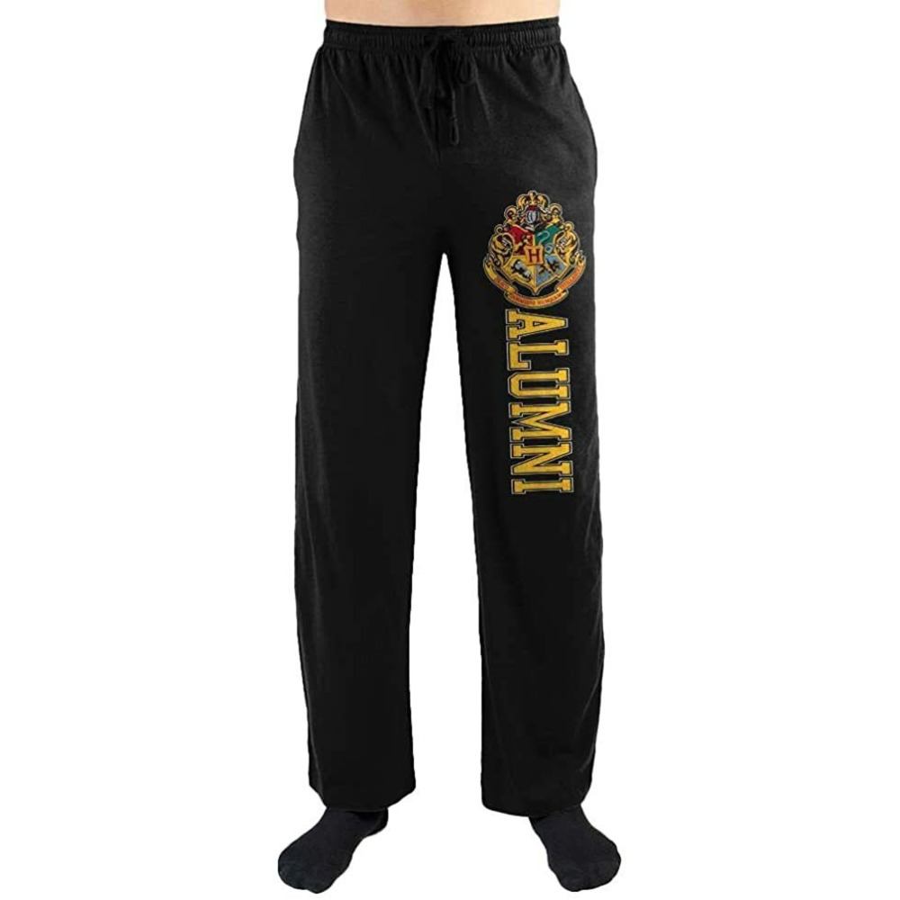 Harry Potter Hogwarts Alumni Men Large‎ Black Heather Pull-on Lounge Pants NEW